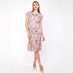 Alex Evenings Pink Sequin Embroidered Dress 10